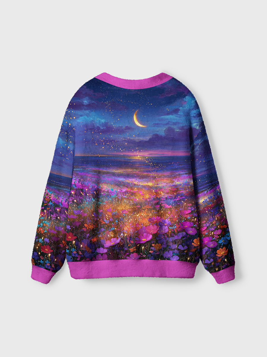 Vintage Magical Flower Meadow Cardigan Sweaters