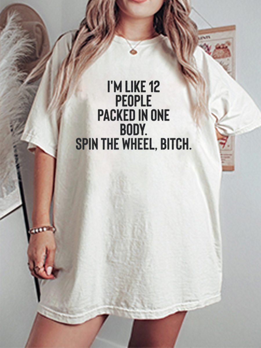 Vintage I'm Like 12 People Packed Into One Body Oversize Graphic Tee