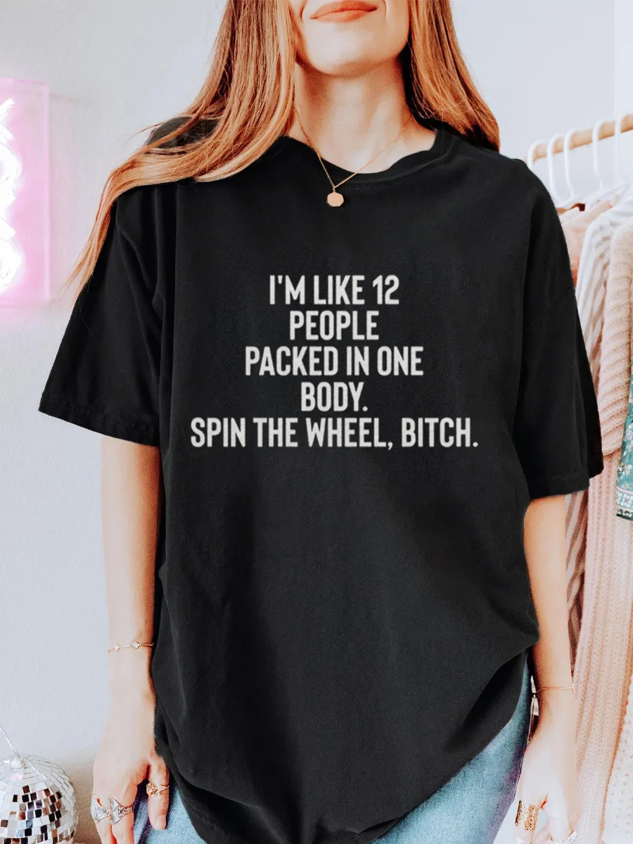 Vintage I'm Like 12 People Packed Into One Body Oversize Graphic Tee