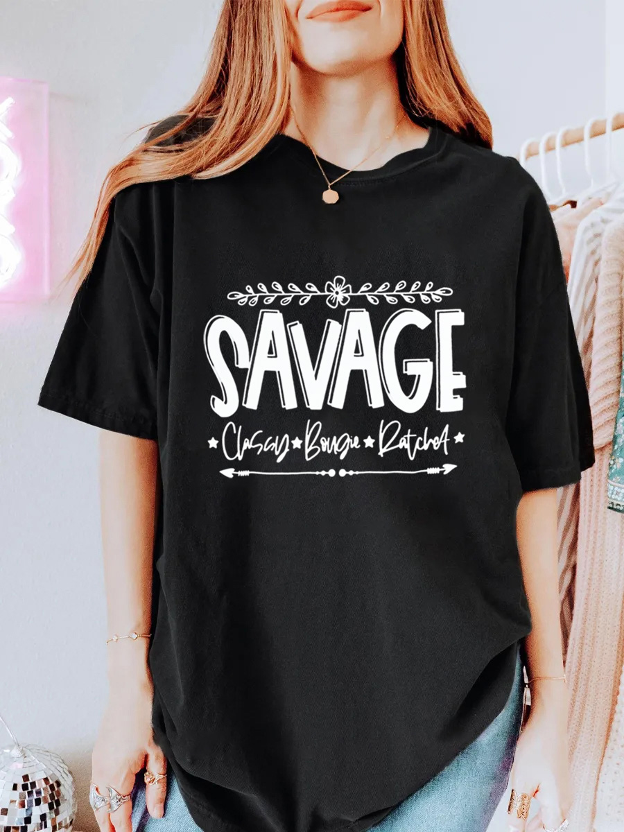 Vintage Savage Classy • Bougie • Ratchet Oversize Graphic Tee