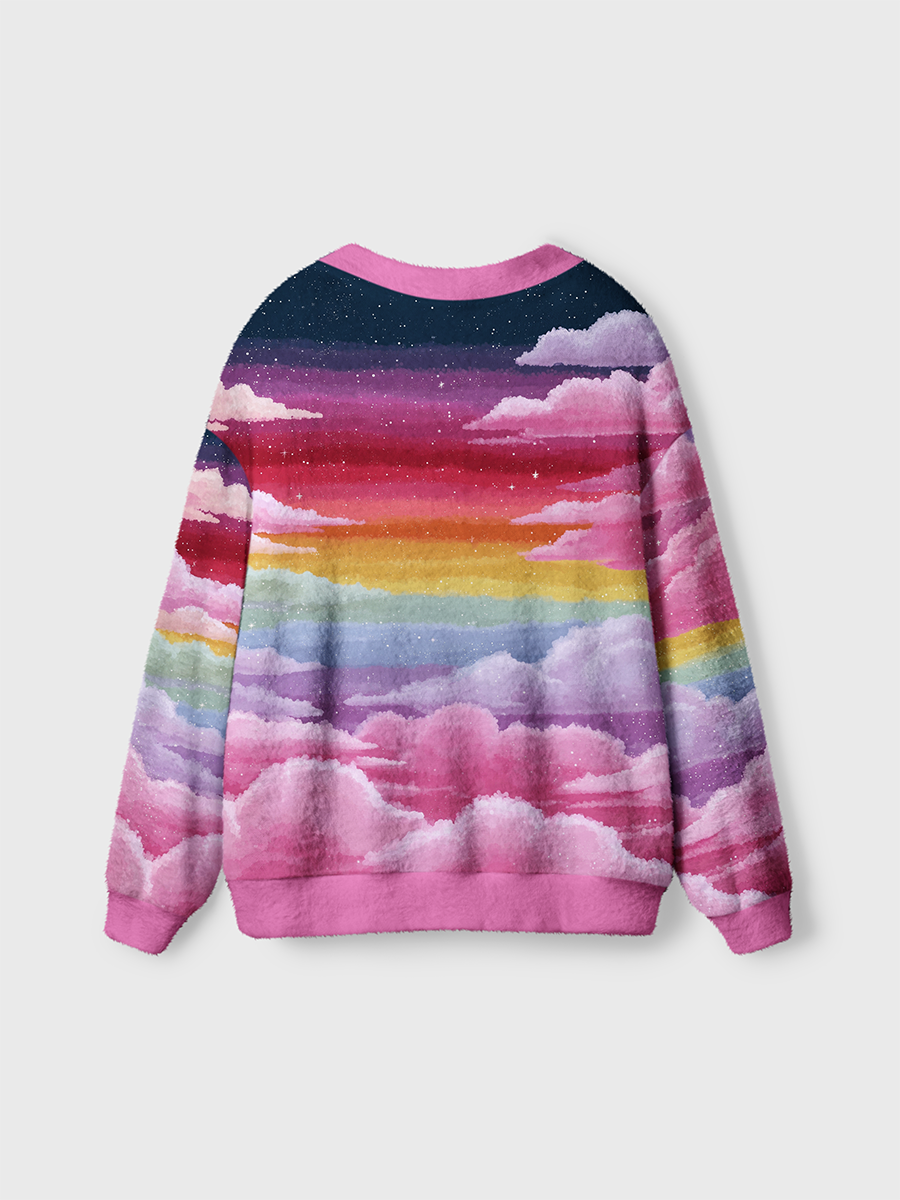 Vintage Gradient Starry Clouds Cardigan Sweaters