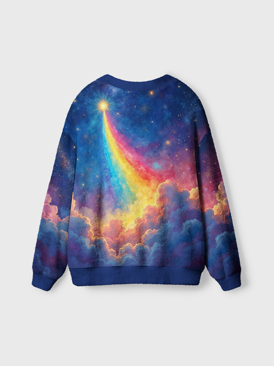 Vintage Rainbow Starry Clouds Cardigan Sweaters