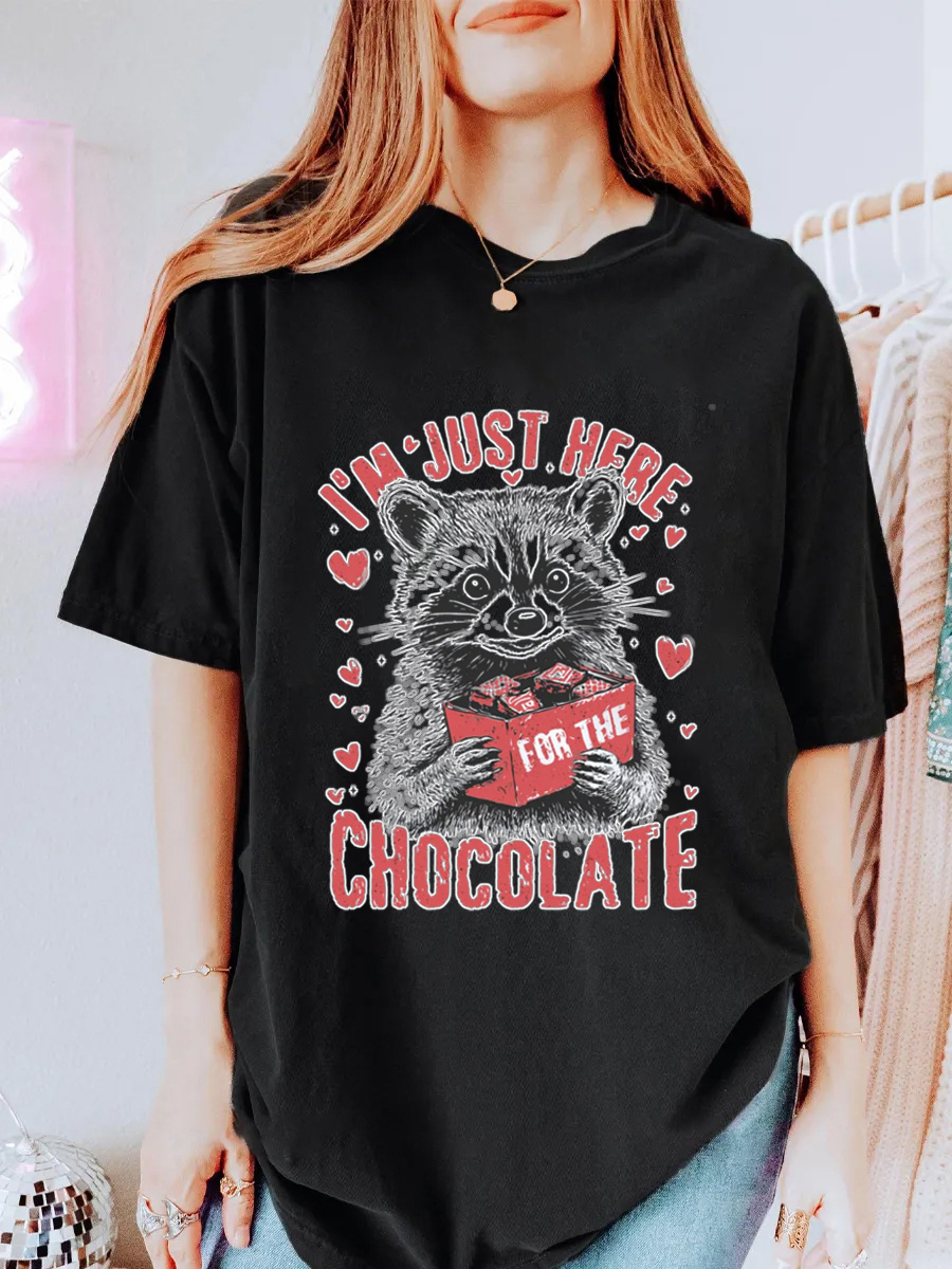 Vintage I'm Just Here For The Chocolate Oversize Graphic Tee