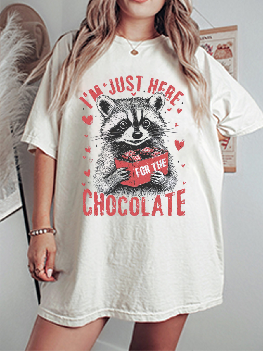 Vintage I'm Just Here For The Chocolate Oversize Graphic Tee