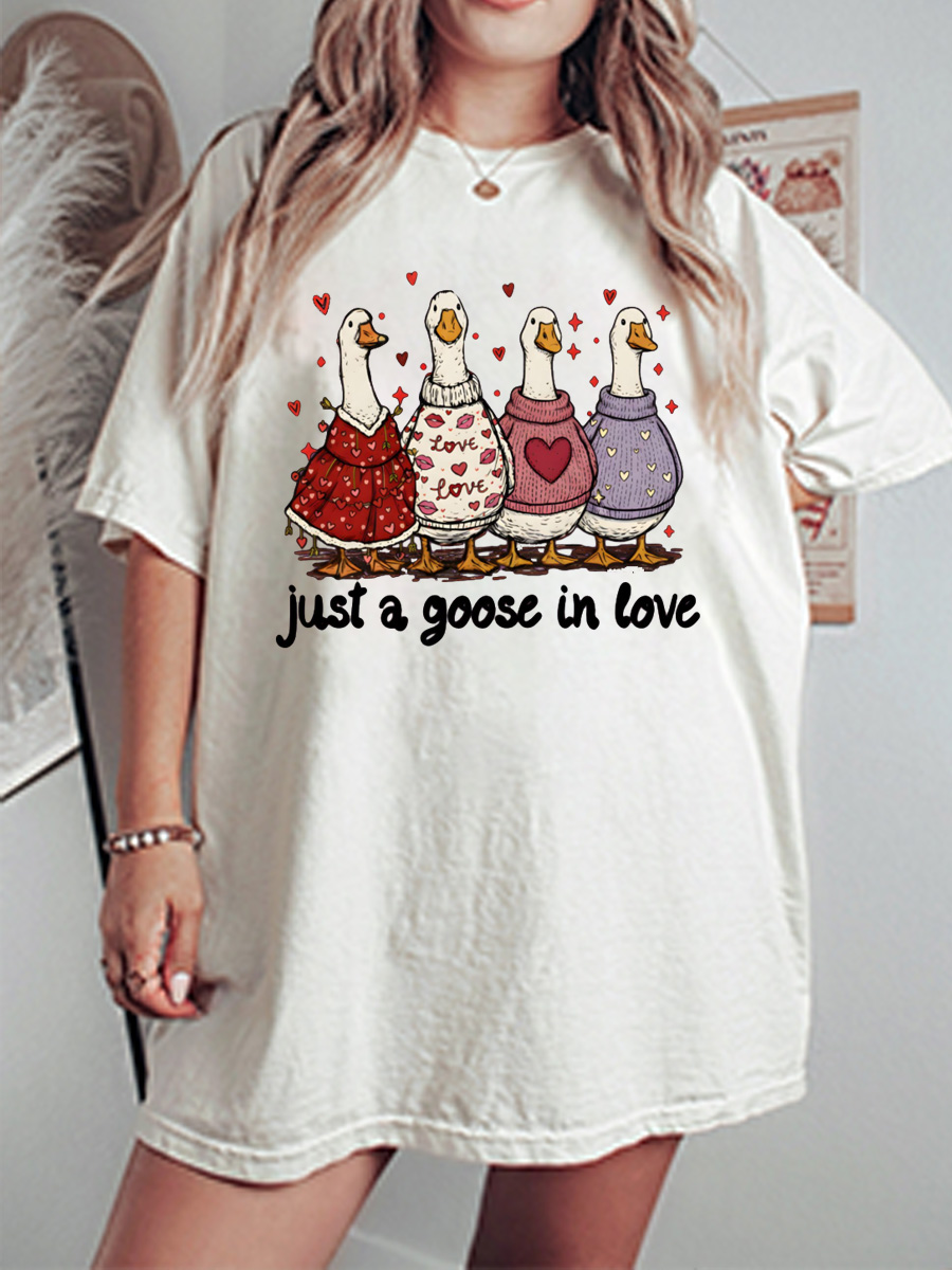 Vintage Goose Valentine Oversize Graphic Tee