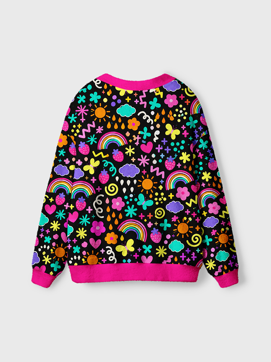 Vintage Pop Art Rainbow Cardigan Sweaters