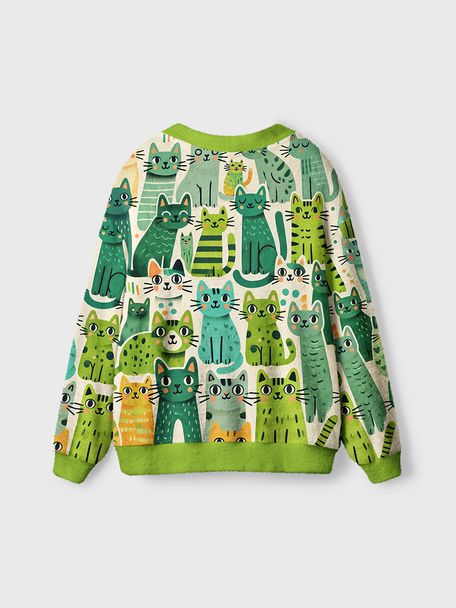 Vintage Cute Cat Cardigan Sweaters