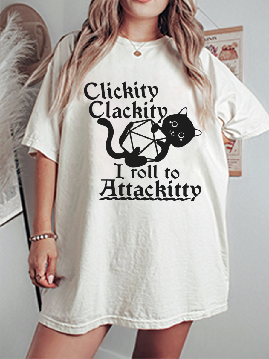 Vintage Clickity Clackity Oversize Graphic Tee