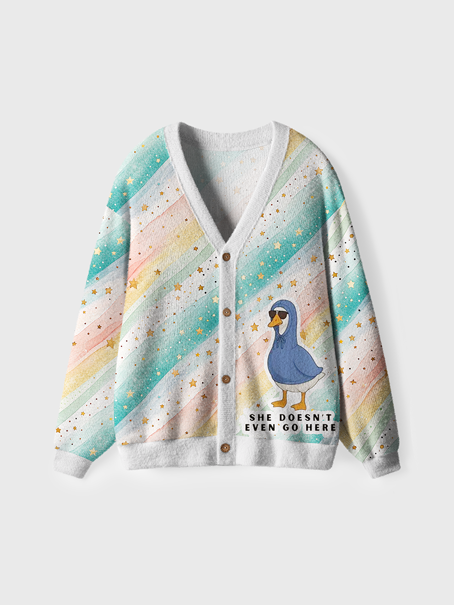 Vintage She Doesn’t Even Go Here Oversize Cardigan Sweaters