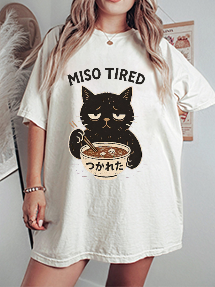 Vintage Miso Tired Oversize Graphic Tee