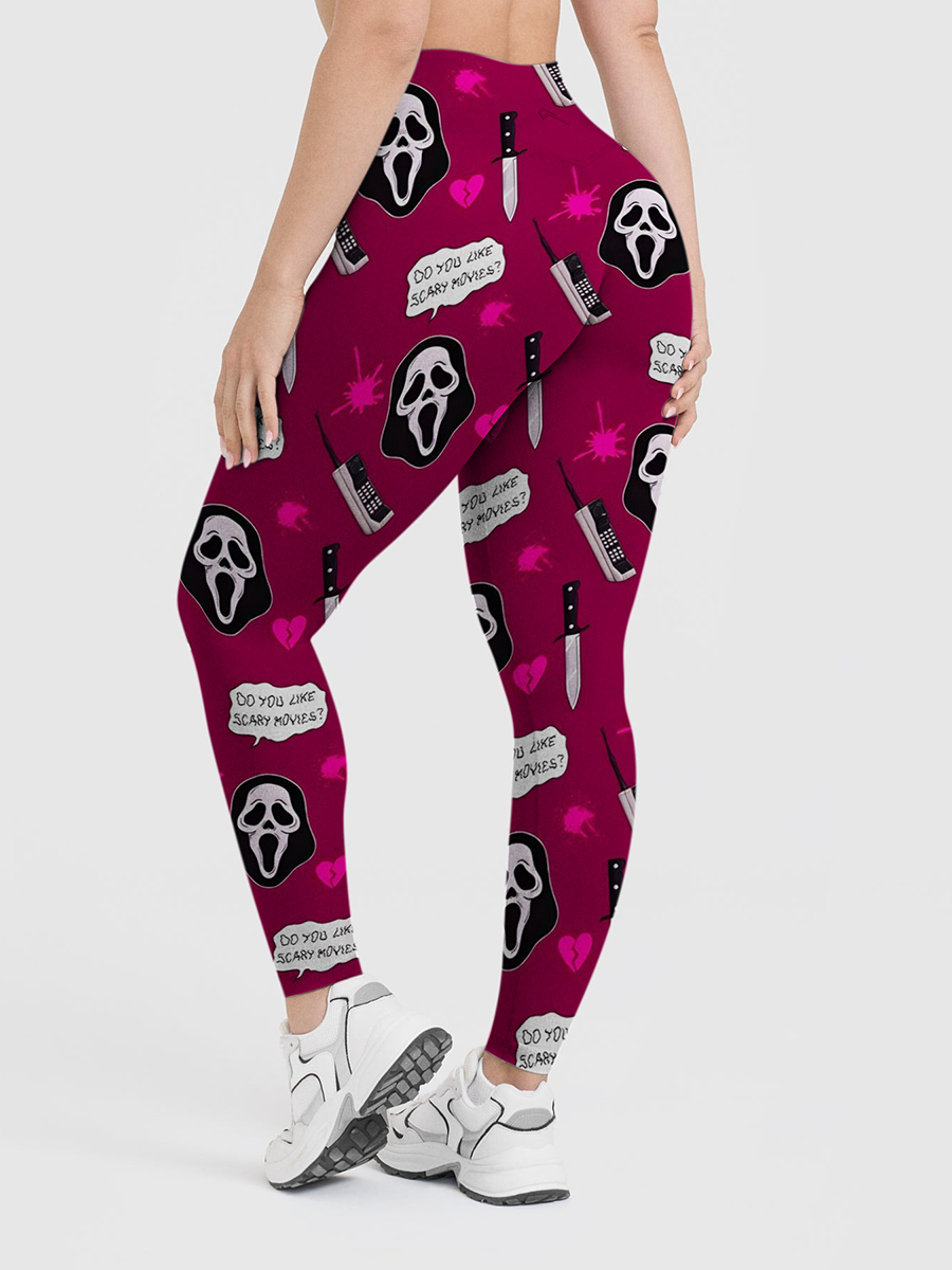 Vintage Coquette Scream Ghostface Leggings