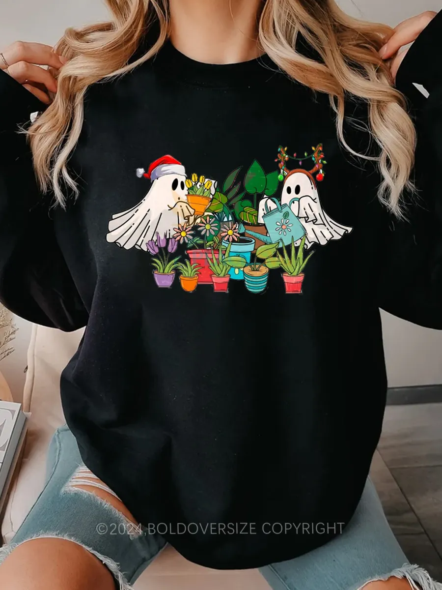 Vintage Christmas Ghost Plant Sweatshirt