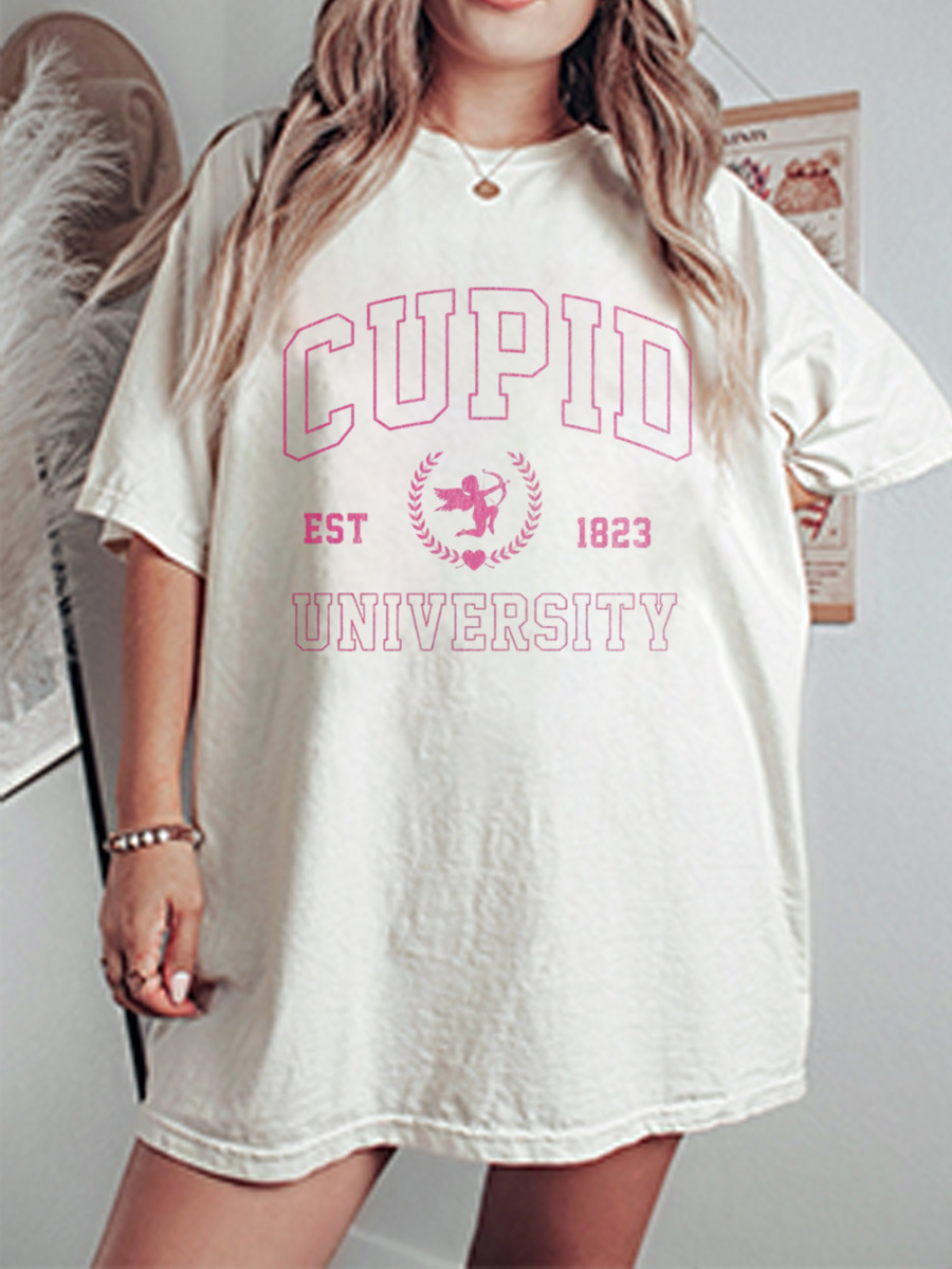 Vintage Cupid University Oversize Graphic Tee
