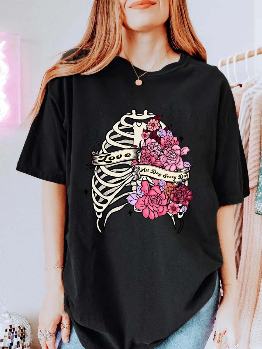 Vintage Love All Day Every Day Oversize Graphic Tee