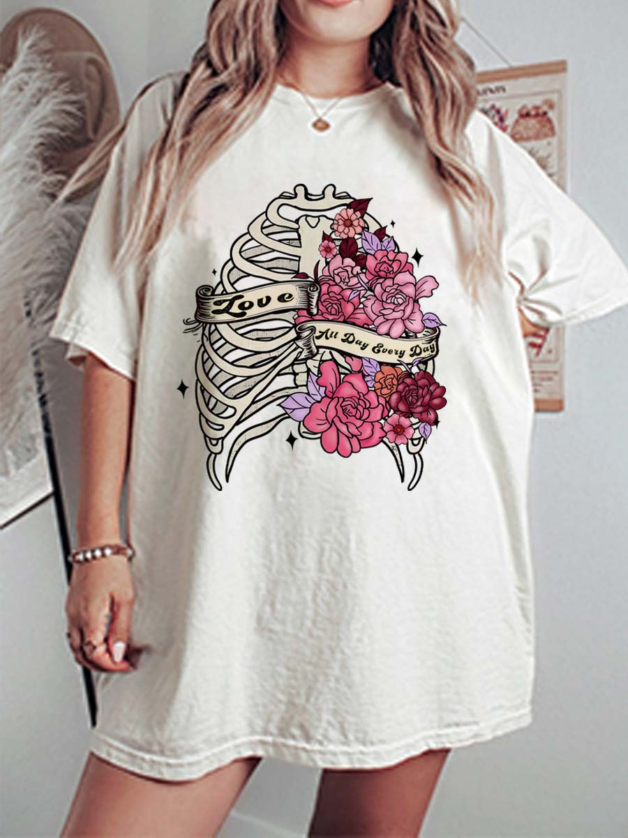Vintage Love All Day Every Day Oversize Graphic Tee