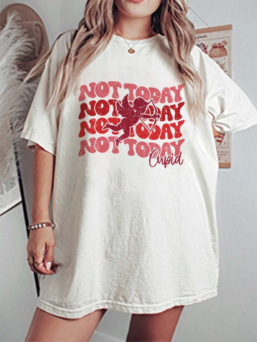 Vintage Not Today Cupid Oversize Graphic Tee