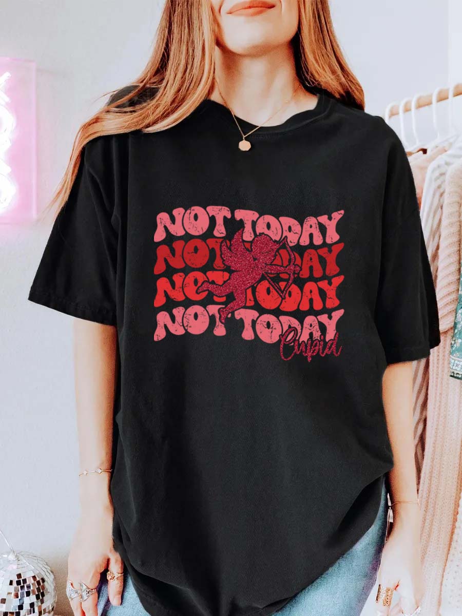 Vintage Not Today Cupid Oversize Graphic Tee