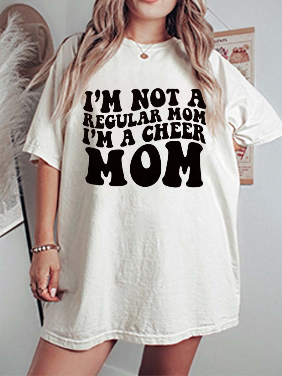 Vintage I’m Not A Regular Mom I’m A Cheer Mom Oversize Graphic Tee