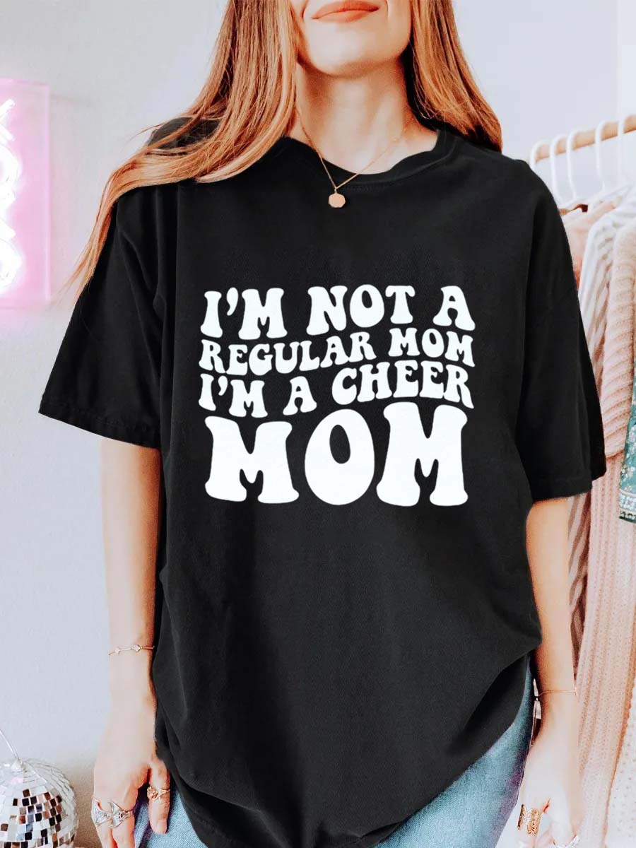 Vintage I’m Not A Regular Mom I’m A Cheer Mom Oversize Graphic Tee