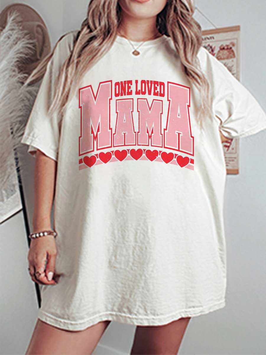 Vintage One Loved Mama Oversize Graphic Tee