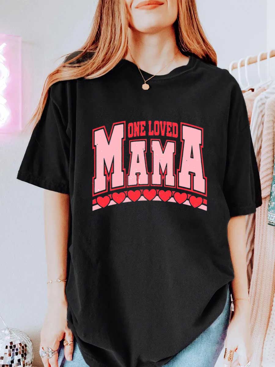 Vintage One Loved Mama Oversize Graphic Tee