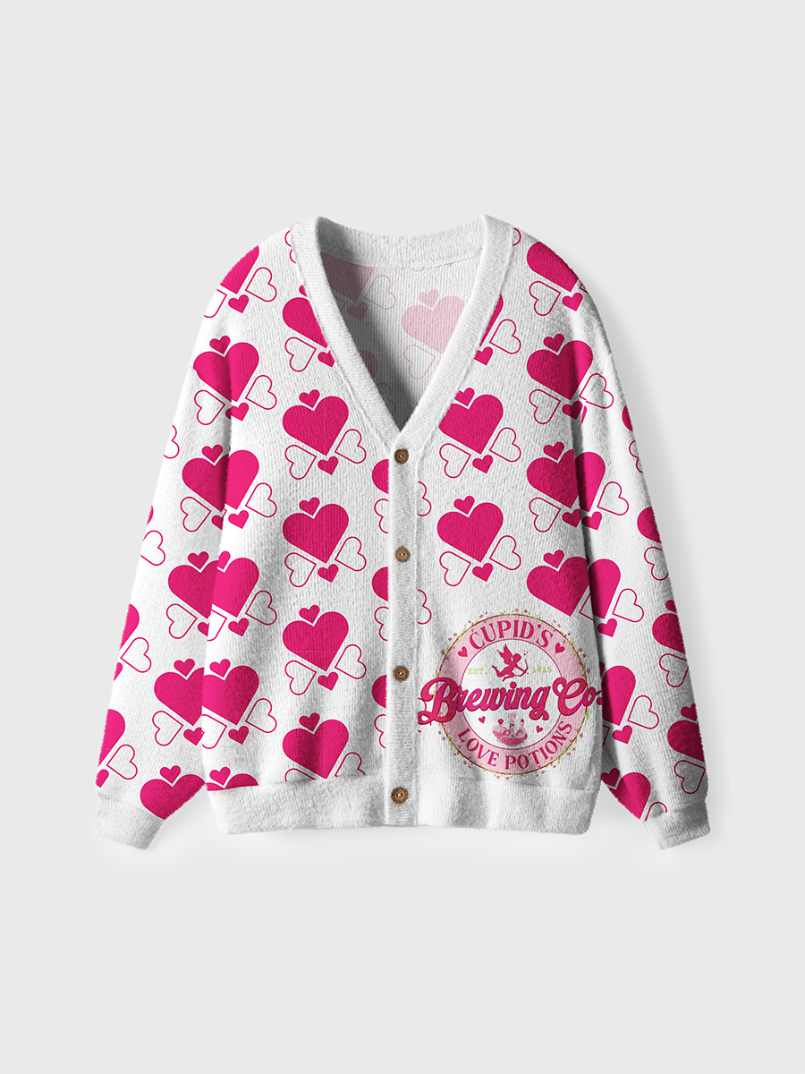 Vintage Cupids Brewing Love Potions Cardigan Sweaters