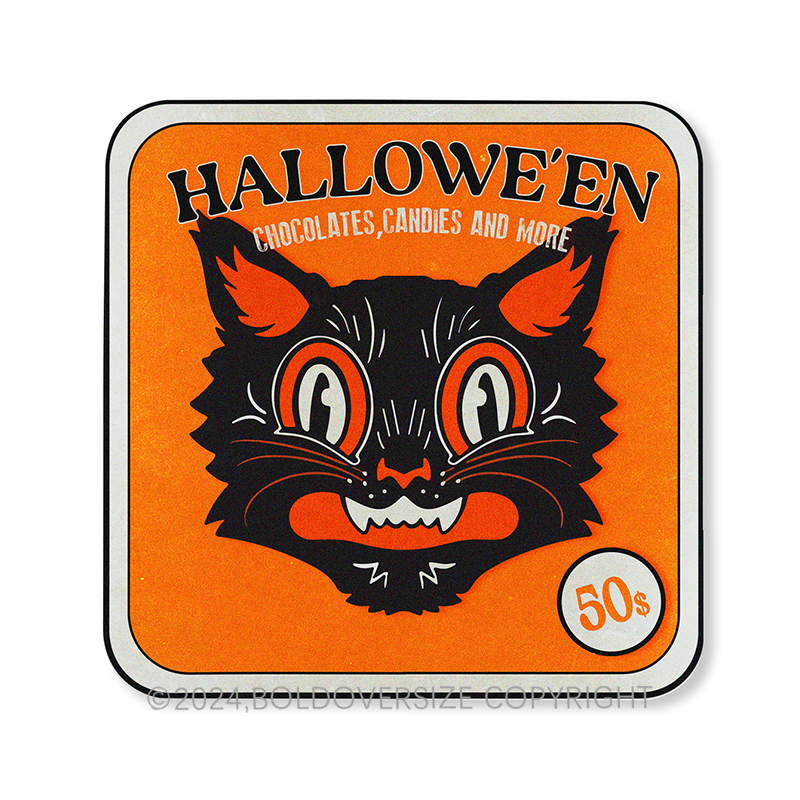 Vintage Trick or Treat Corkwood Coaster