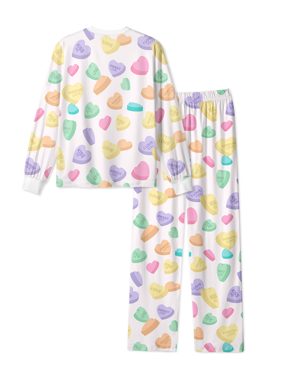 Vintage Candy Colored Hearts Pajamas