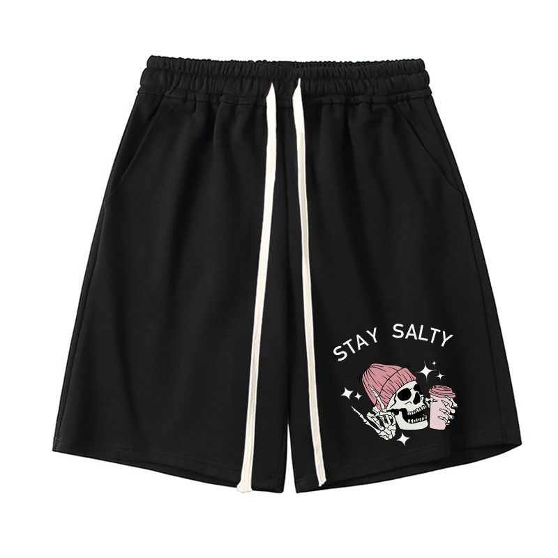 Vintage Skeleton Stay Salty Unisex Shorts