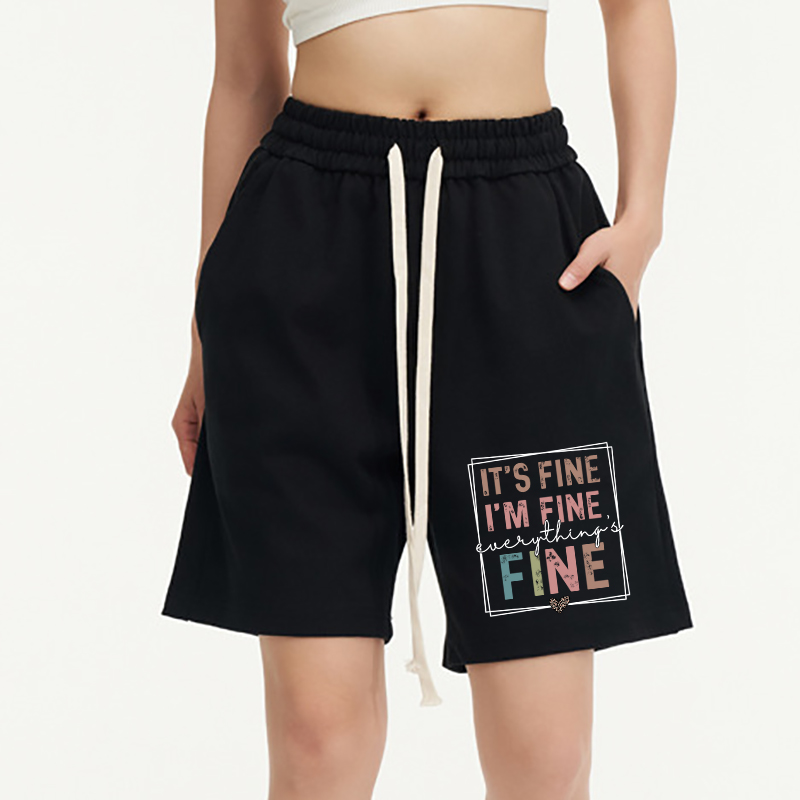 Vintage Everything Is Fine Unisex Shorts