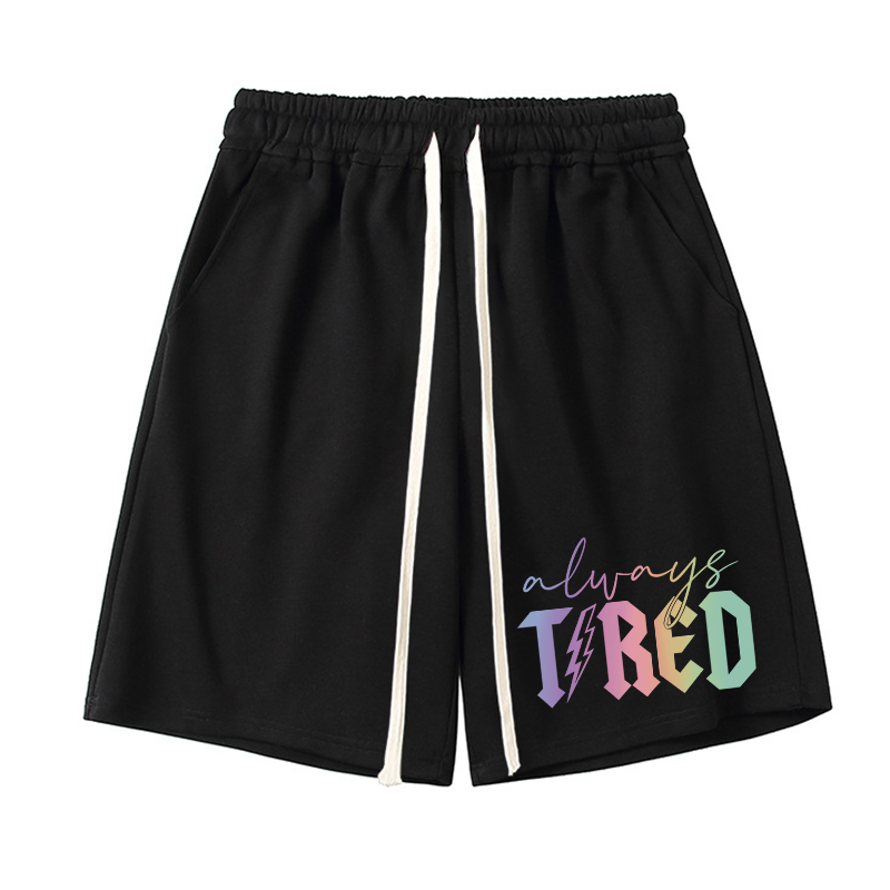 Vintage Always Tired Glitter Unisex Shorts