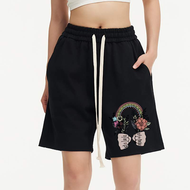 Vintage Girl Power Unisex Shorts
