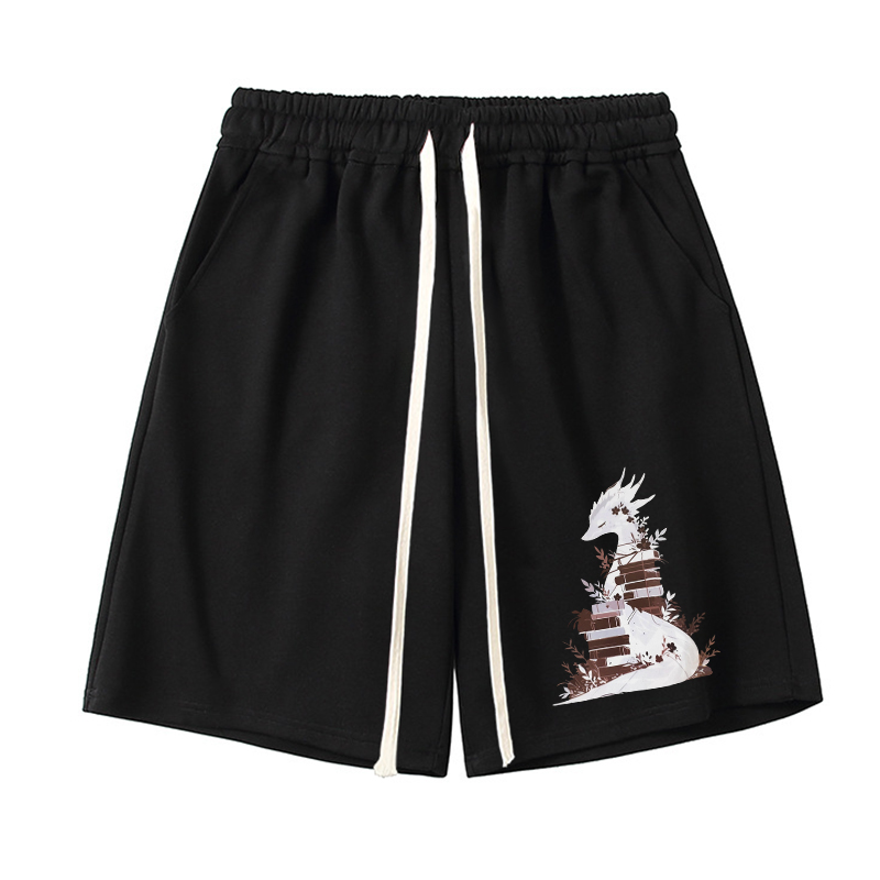 Vintage Book Dragon Fantasy Reader Unisex Shorts