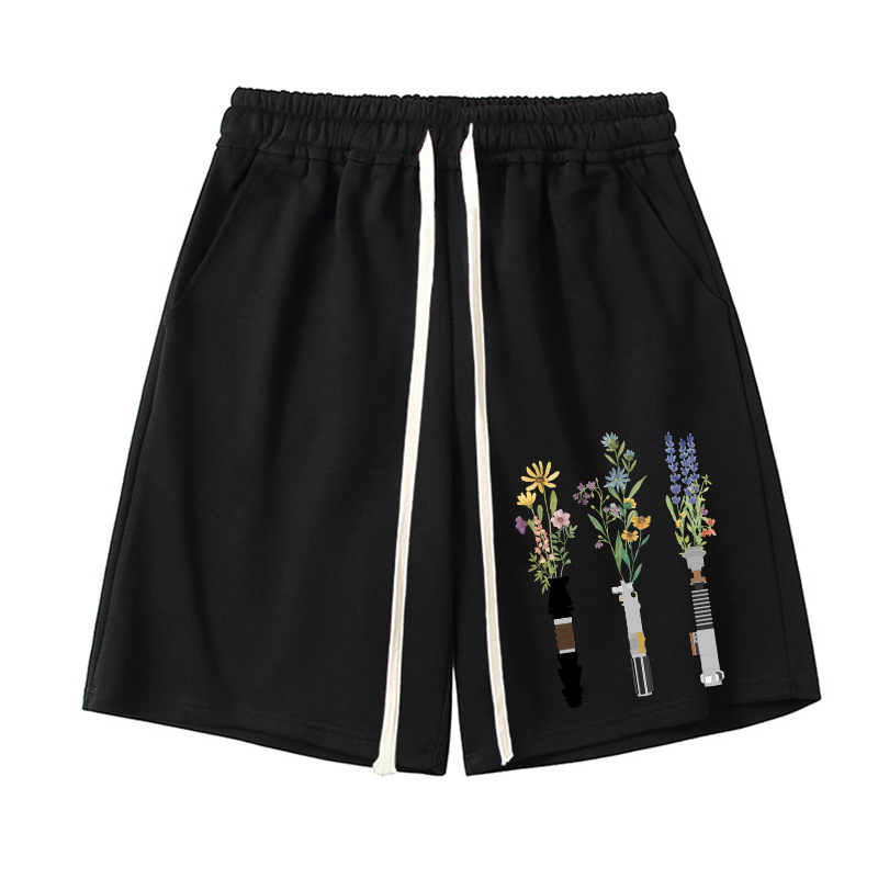 Vintage Floral Lightsaber Unisex Shorts