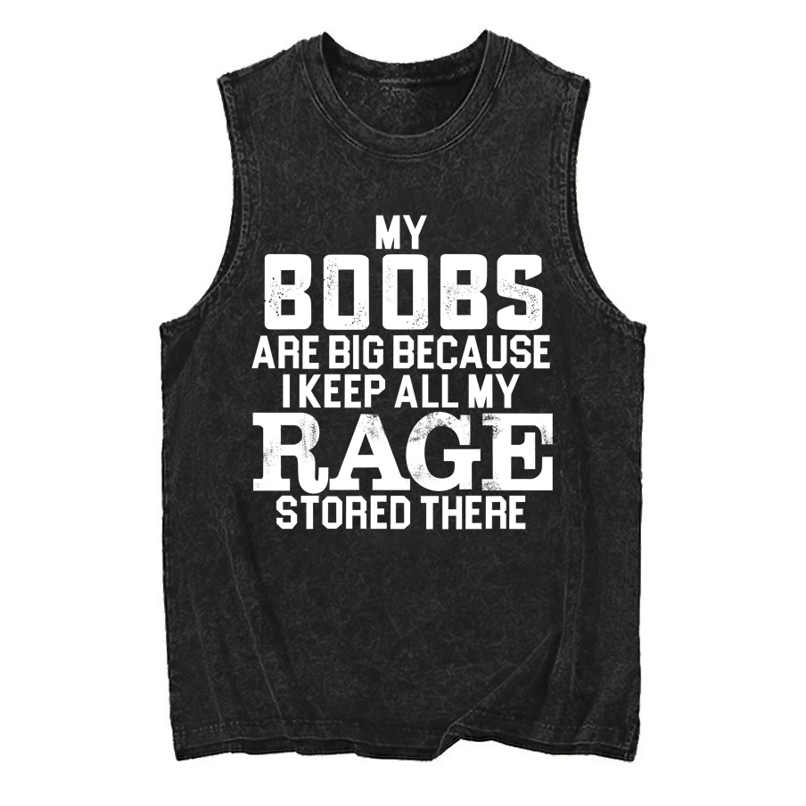 Vintage My Boobs Are Big Washed Tank Sale-boldoversize