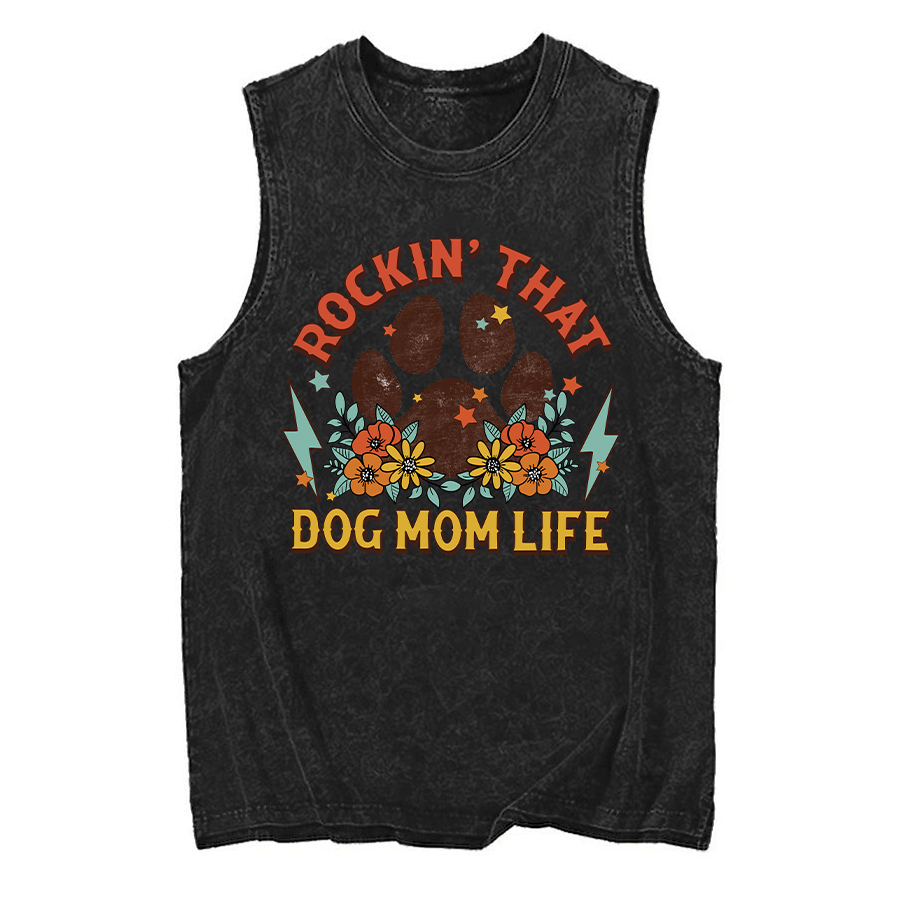 Vintage Dog Mom Washed Tank