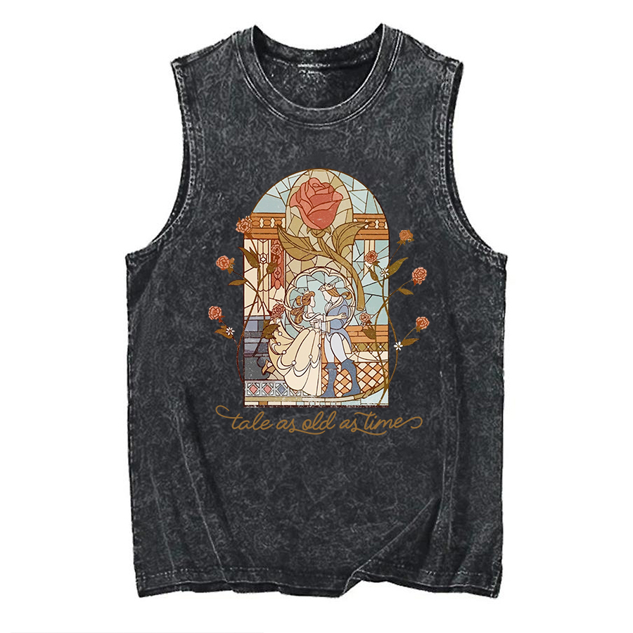 Vintage A Tale As Old As Time Washed Tank