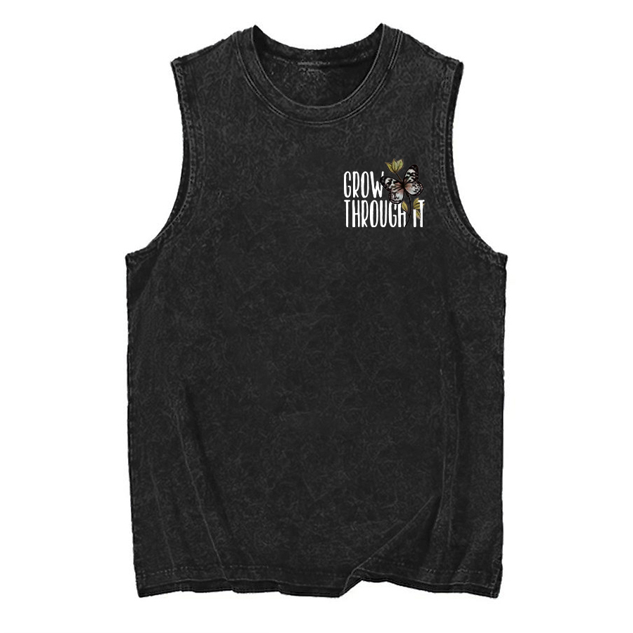 Vintage Grow Through It Butterfly Washed Tank