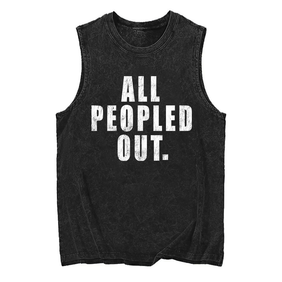 Vintage All Peopled Out Washed Tank
