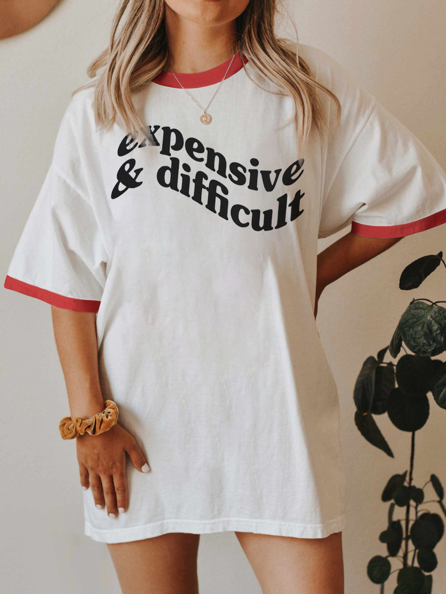 Vintage Expensive And Difficult Puff Ringer Tee