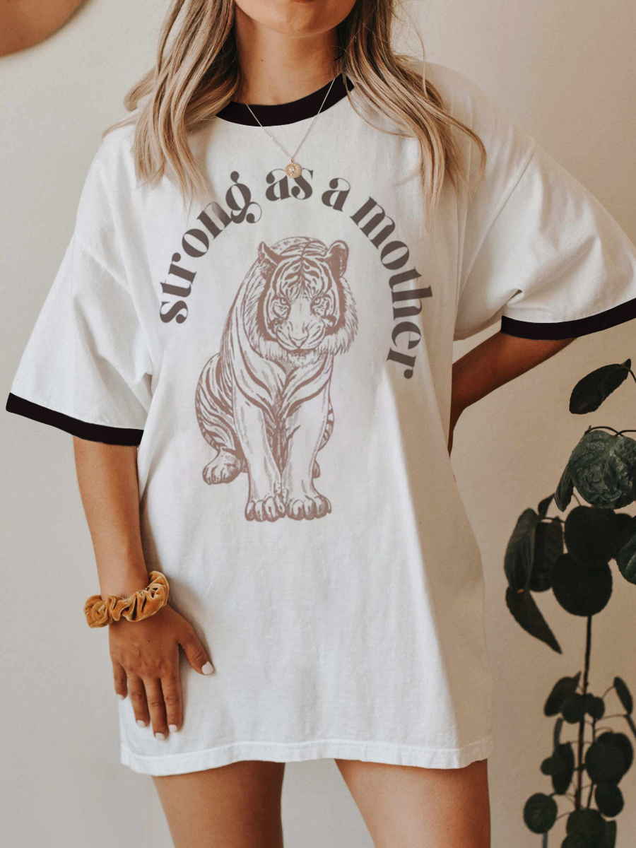 Vintage Strong As A Mother Ringer Tee