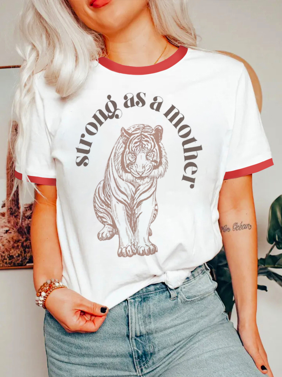 Vintage Strong As A Mother Ringer Tee