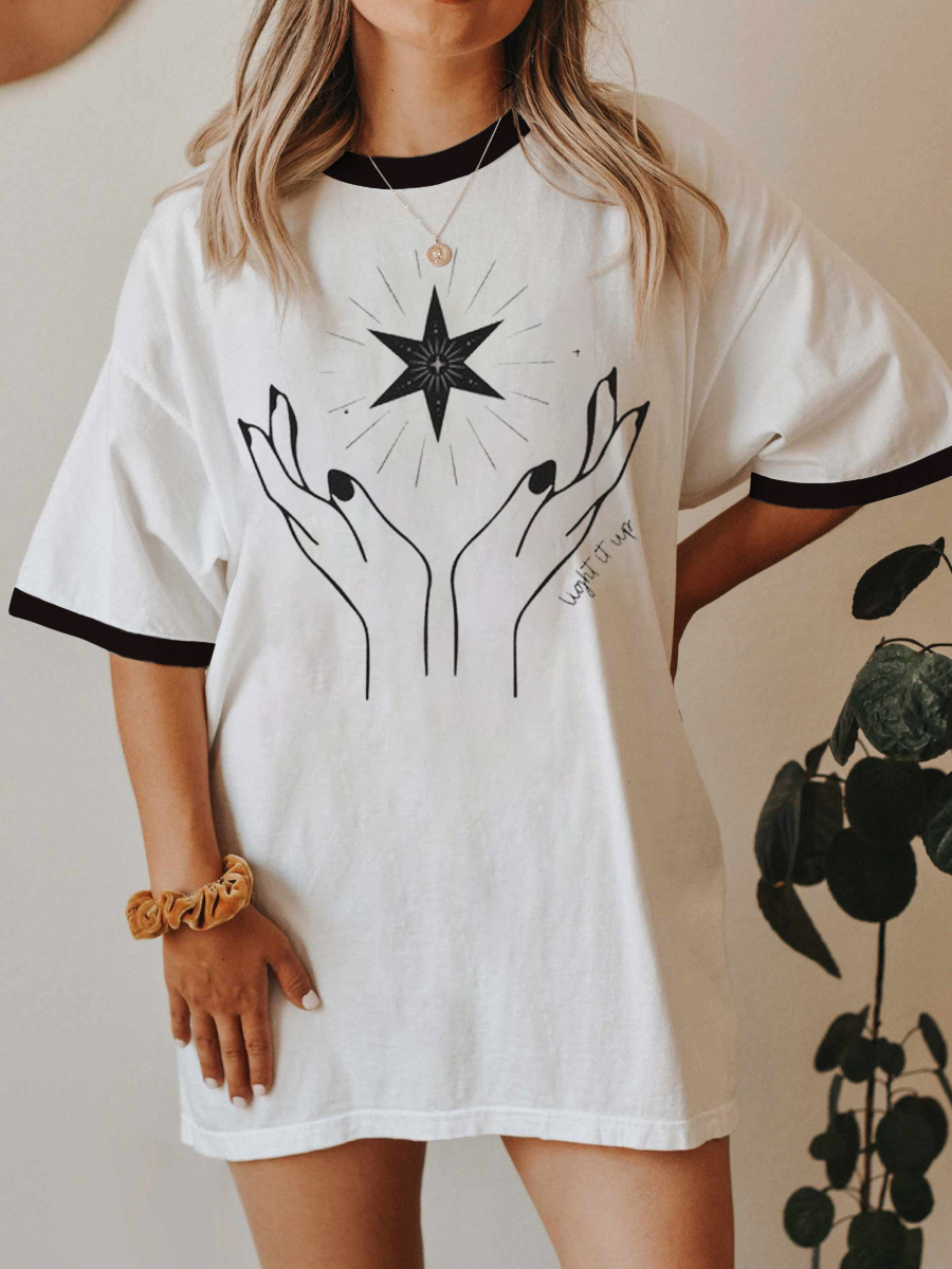 Vintage Light It Up Ringer Tee