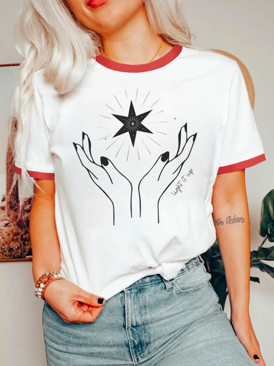 Vintage Light It Up Ringer Tee