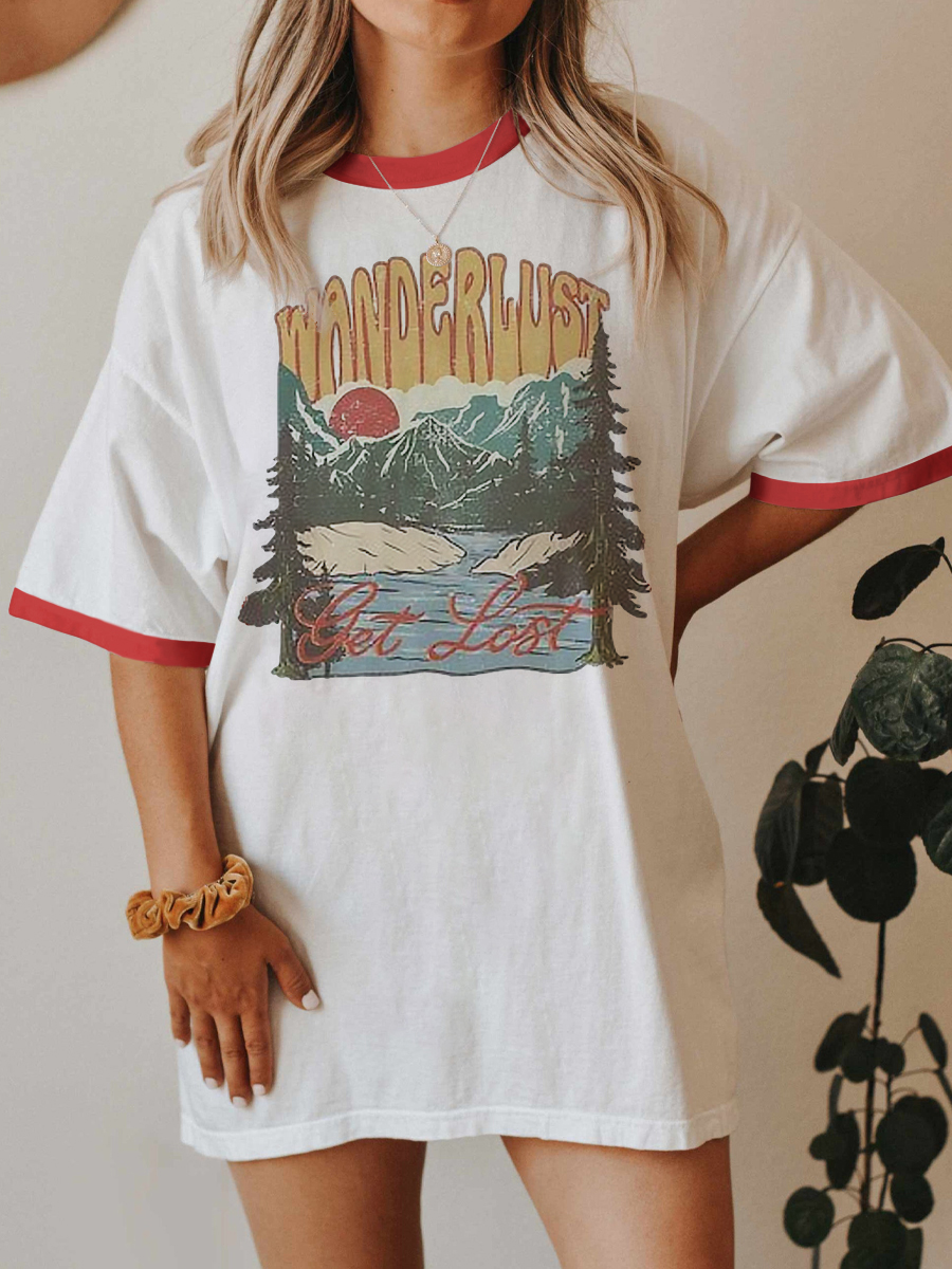 Vintage Wanderlust Ringer Tee