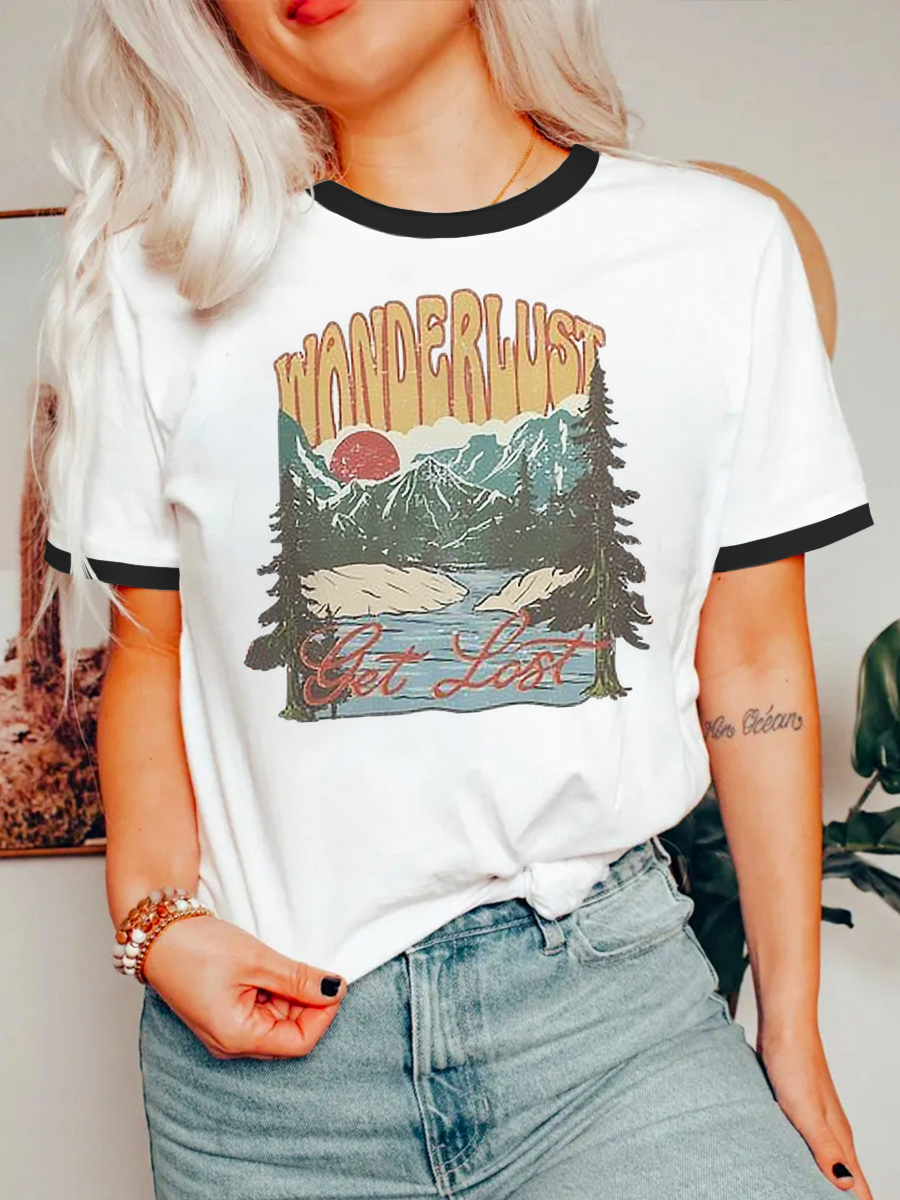 Vintage Wanderlust Ringer Tee