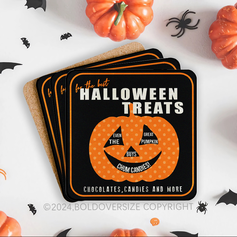 Vintage Pumpkin Corkwood Coaster