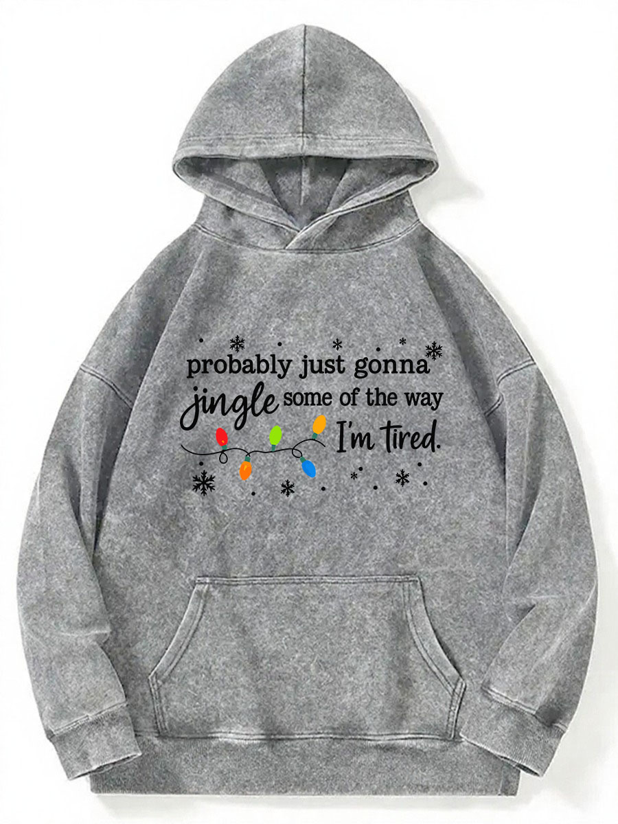 Vintage Christmas Jingle Song Washed Hoodie