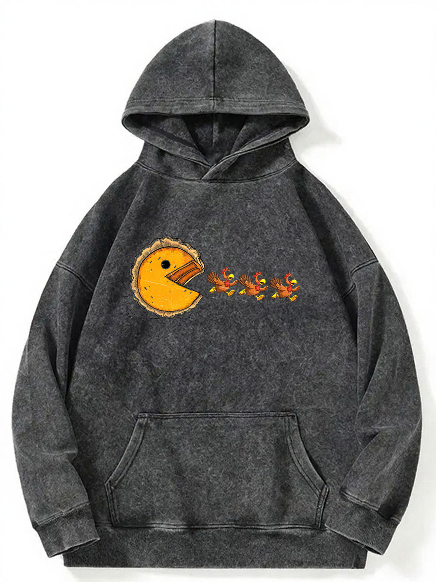Vintage Pumpkin Season Thanksgiving Washed Hoodie