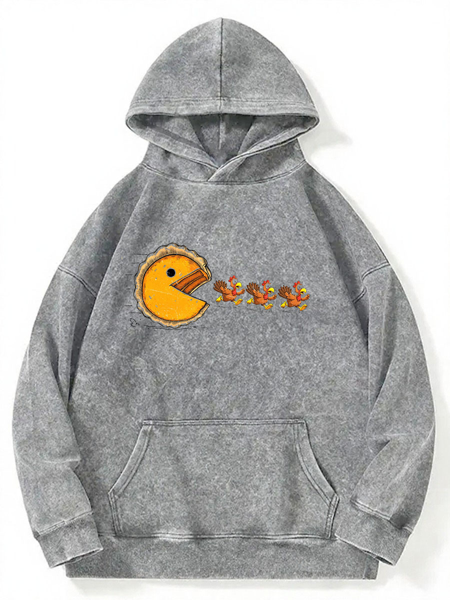 Vintage Pumpkin Season Thanksgiving Washed Hoodie
